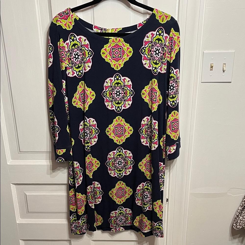 Crown & Ivy Navy Floral Long Sleeve Dress